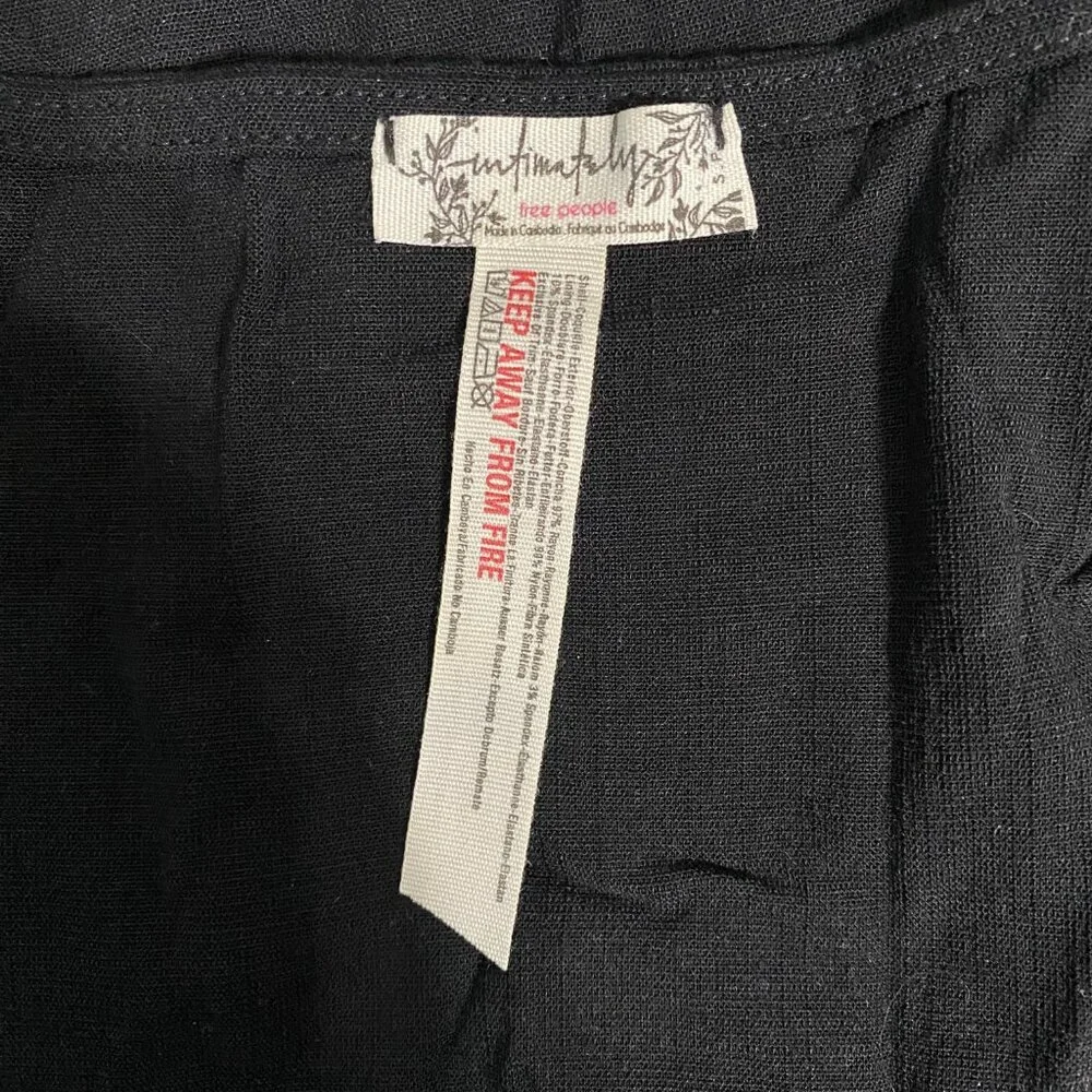 Free People Intimately Black Square Neck V Notch Stretch Bodysuit, S #338 - Picture 8 of 10